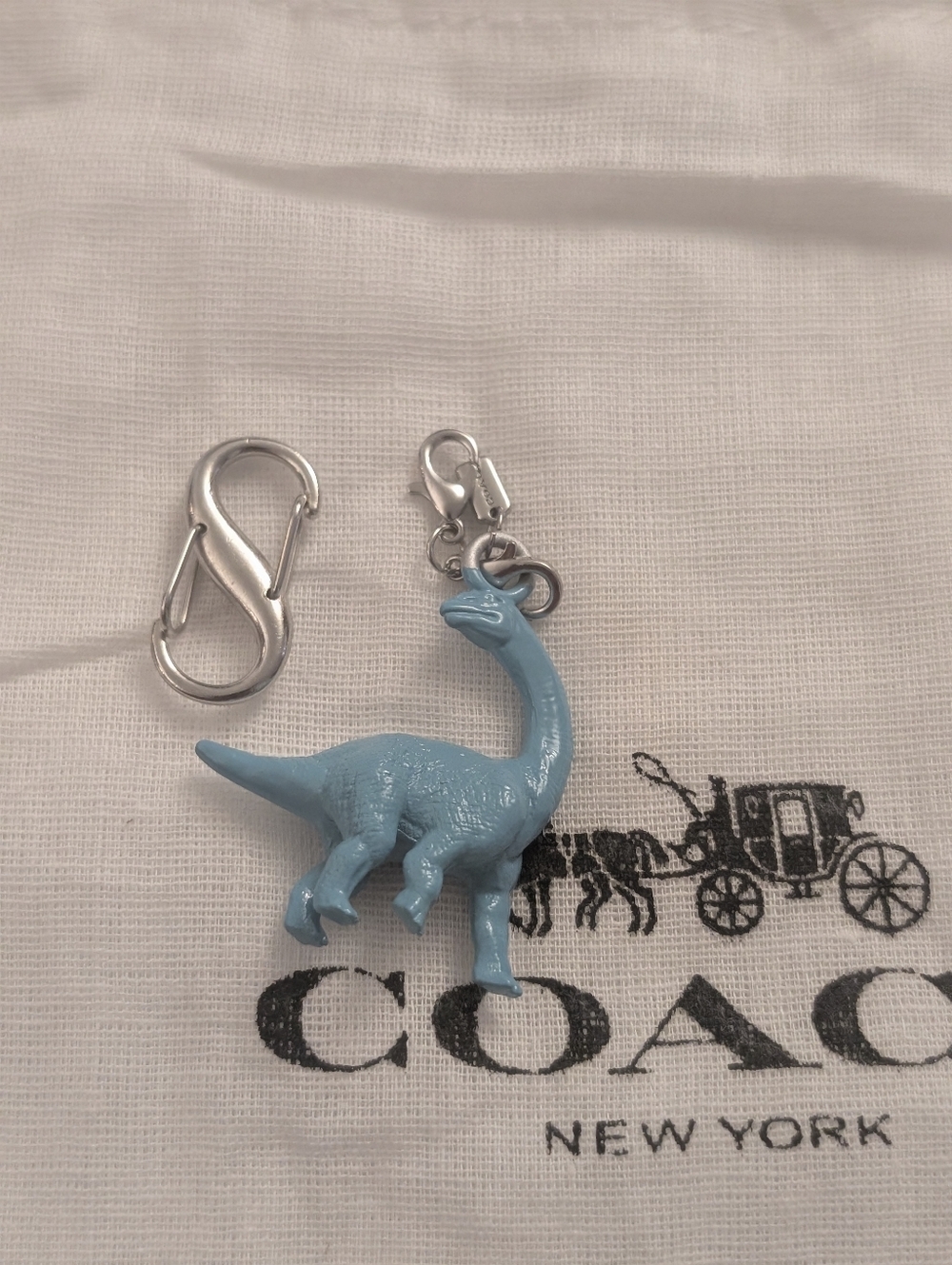 New DIY Coach blue dinosaur bag charm